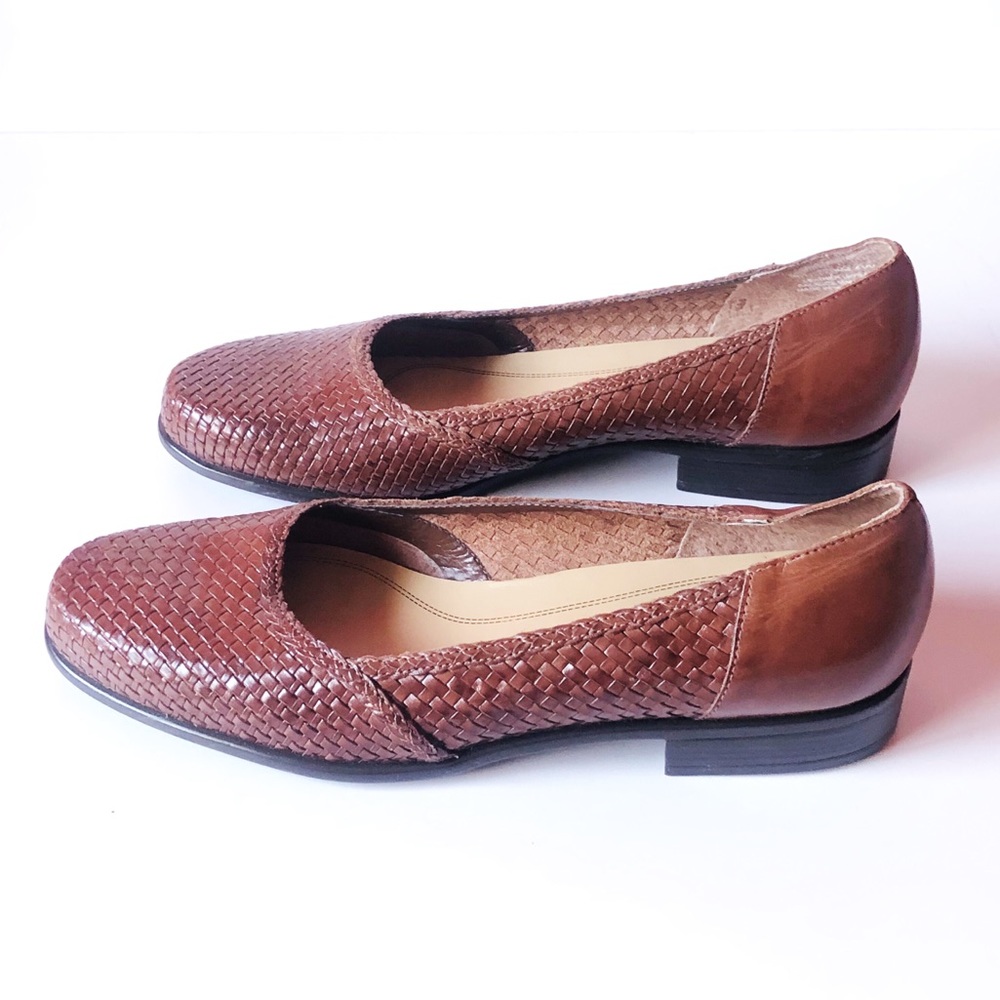 TROTTERS BROWN WOVEN LEATHER SLIP ON LOAFER SIZE 9 - Picture 11 of 13